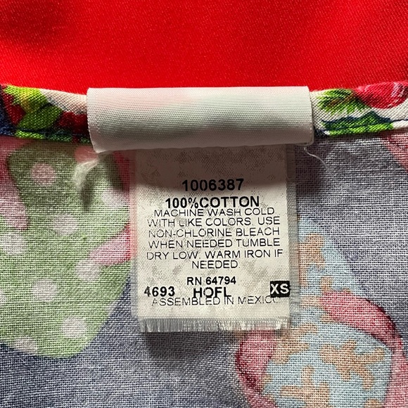 Holiday Flip Flop Uniform Scrub Top by Peaches - Picture 4 of 4